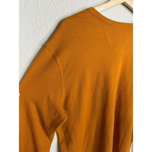 Men's Goodfellow Henley Thermal Top Shirt Size XL Rust Orange Outdoor - Picture 7 of 8